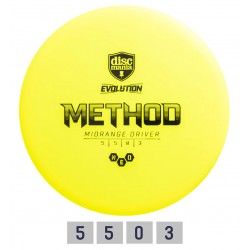 Discomania diskgolfa disks Midrange Driver NEO METHOD Evolution Yellow 5/5/0/3