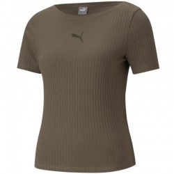 Puma T-krekls Her Ribbed Slim T-krekls Grape Leaf sieviešu 531917 44