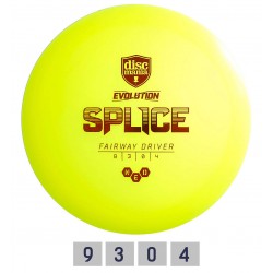 Discmania diskgolfa disks Fairway Driver NEO SPLICE Evolution Yellow 9/3/0/4